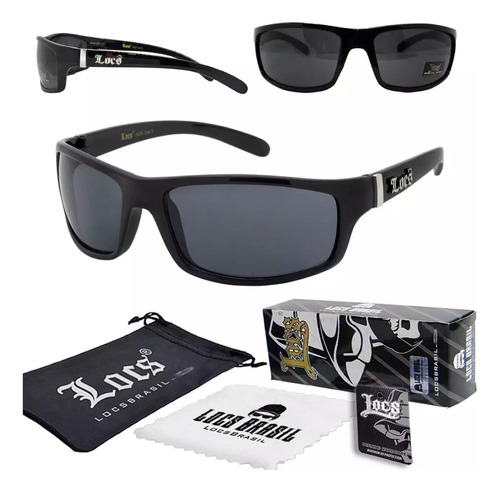 Óculos Escuros Locs Brasil - Spiter Bk - Uv400 Premium