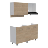 Cocina Integral Brasilia, Blanco / Beige 150cm.