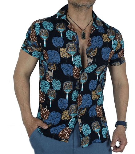 Camisa Guayabera Hawaiana Hombre Diseño 2