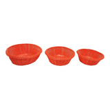 Panera Redonda Canastas Plastico Simil Mimbre X3 Hot Sale