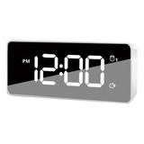 Reloj Despertador Led Con Espejo Digital, Cargador Usb, Mesi