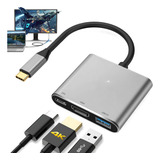 Adaptador Usb C A Hdmi 3 En 1 Para Macbook Pro,portátil,iPad