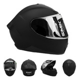 Casco Smk Motociclista Moto Cerrado Typhoon Negro Mate Ece