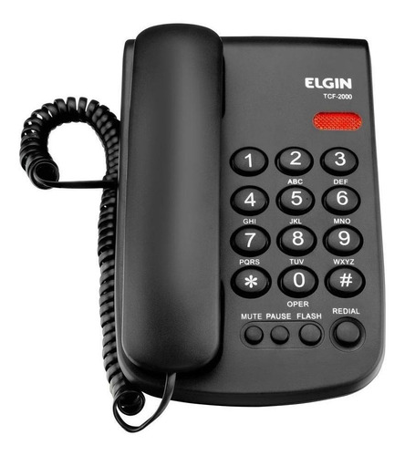 Teléfono Elgin Telefone De Mesa Com Fio Tcf 2000 Fijo - Color Negro