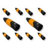 Paquete 10 Plug Canon Naranja Alta Calidad Xlr Micrófono 