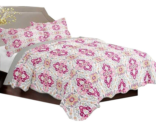 Cubrecama Reversible King Size Pierre Cardin Quilt + Fundas