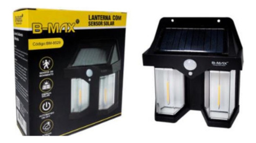 Luminária Led Solar Com Sensor De Presença Casa Segurança 6w