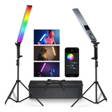 Barras Led Rgb  Luz De Fotografía Neewer Con Soportes