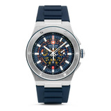 Reloj Swiss Military Smwgo0000902 Para Hombre Cronografo Color De La Malla Azul Color Del Bisel Plateado Color Del Fondo Azul