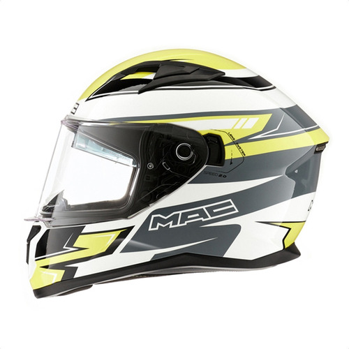 Casco Moto Integral Doble Visor Mac Speed 2.0 Apex Amarillo