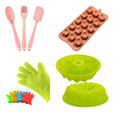 Set Kit Repostería Moldes Silicona Muffins Manga Horno