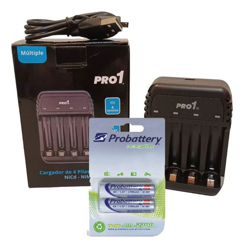 Cargador Y Pilas Aa Probattery Pro1 2700mah Pila Recargable