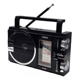 Rádio Radinho Portátil Am Fm Energia E Pilha Analógico Retro Cor Preto 110v/220v