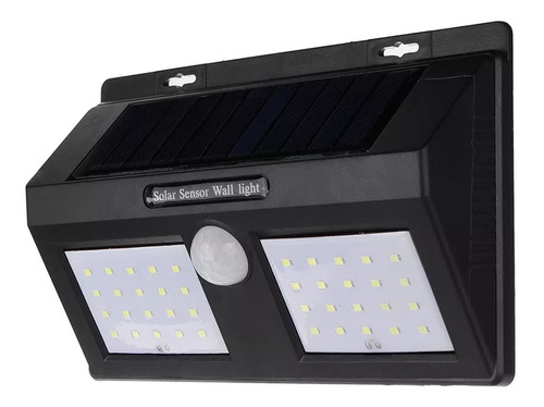 Kit 3 Luminária Parede Solar 40 Leds Bateria Luz Balizador