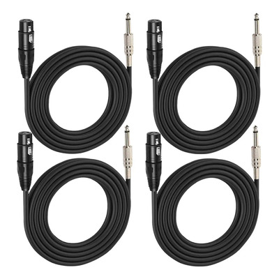 4 Cable De Audio Trs Plug 6.35mm A Xlr Hembra Balanceado 6m | Meses sin interés