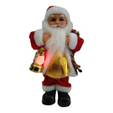 Boneco Papai Noel Musical Com Sinos A Pilha