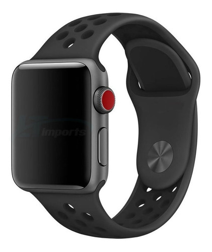 Pulseira Sport Compatível Com Apple Watch 7 41mm (preto)