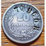 Antigua Moneda Uruguay 20 Centésimos 1877, Plata 1877 60010