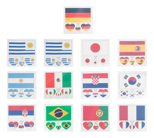 Pegatinas Con Diseño De Bandera De Copa, 13 Juegos
