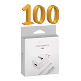 Mayoreo 100 Pzas Cargador Carga Rápida Tipo C Usb 2.4a 1hora