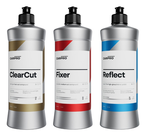 Kit De Pulimentos Carpro 500ml Clear Cut, Fixer Y Reflect