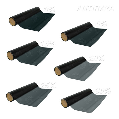 Rollo Papel Polarizado 50cm X 30m Auto Humo Negro Normal