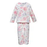 Pijama Termica Microfibra Polar Niña Floral 3-4 Y 5-6 Años