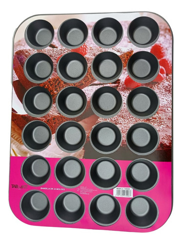 Molde Con 24 Cavidades Antiadherente Para Mini Cupcakes