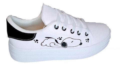 Tenis Plataforma Snoopy Dama Casuales Envio Gratis