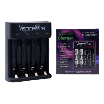 Cargador Pilas Aa Aaa 4 Ranuras Vapcell N4 1.2v Nimh | MercadoLibre