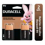 2 Pilhas Duracell Baterias Alcalina 9 Volts Mn1604b1 Blister