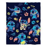 Manta Franela Disney Stitch Tocando Guitarra Cantar130x100cm