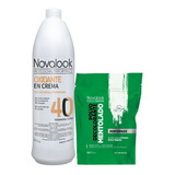 Agua Oxidante 40 Vol  Y Polvo Decolorante Menta X2 Novalook