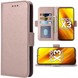 Funda Billetera Para Xiaomi Poco X3 Rosa Gold