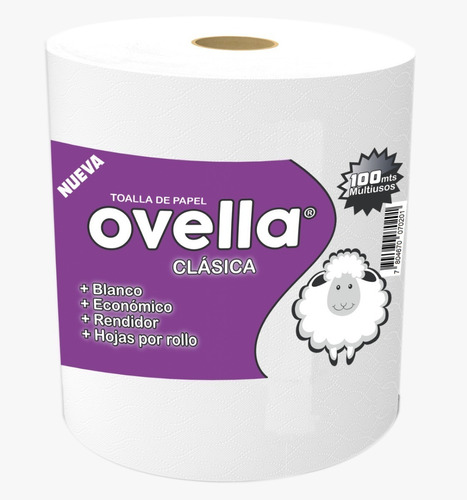 Pack 6 Toalla De Papel 100 Metros Absorbente Ovella 