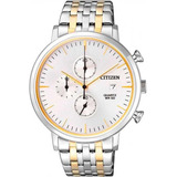 Relógio Masculino Citizen Analogico Tz20751s - Prata Correia Prata/dourado Fundo Branco