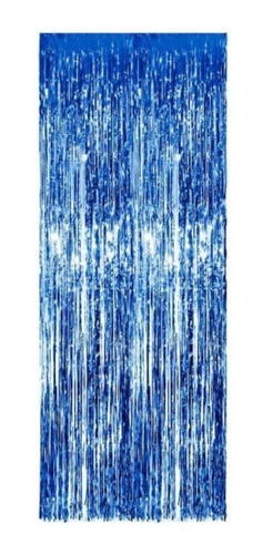 Cortina Metalizada Decor 1x2mt Azul Make