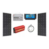 Kit Solar. 2paneles 100w/ Inversor 1000w / 1 Batería 100ah.