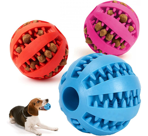 3pcs Pelota De Goma Juguete Limpiar Los Dientes Para Perros