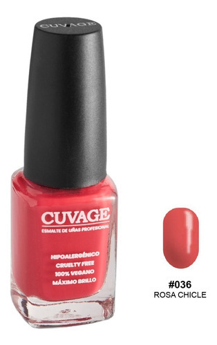 Esmaltes De Uñas Tradicional Sin Tacc Cuvage Pro Keratine Color #036 - Rosa Chicle