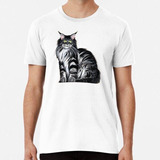 Remera Atigrado Maine Coon Gris Algodon Premium 