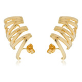 Potere Ear Cuff Brinco Zig-zague Labirinto Banhado A Ouro Semijoia