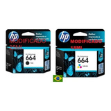 Kit Cartucho Preto Color 664xl  Compatível Marca Produtos Hp