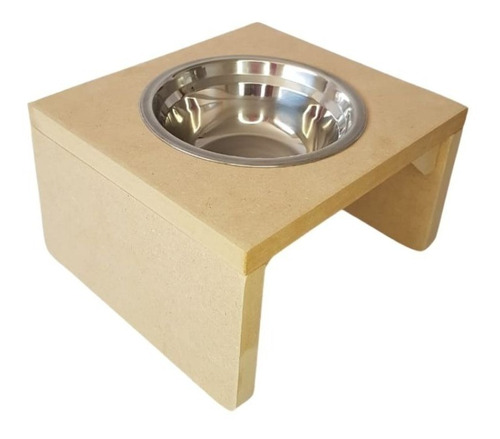 Comedouro Individual Gato Cachorro Pet Mdf 15mm C Pote 300ml