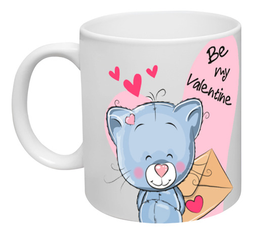 Taza San Valentin Gatito Be My Valentine Ceramica