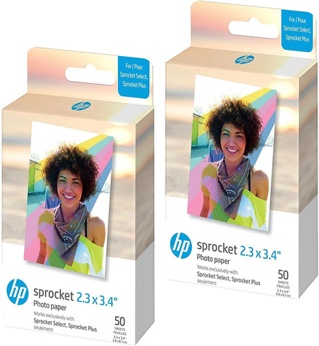 Papel De Fotográfico Hp Sprocket Premium Zink, Pack De 100
