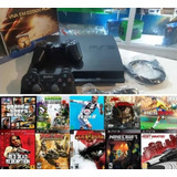 Ps3 Slim Com 2 Controle E  9 Jogos Original Completo