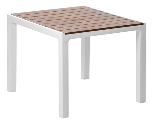 Mesa Comedor Para Interior Y Exterior Tipo Madera Marca Mq Color Caramelo