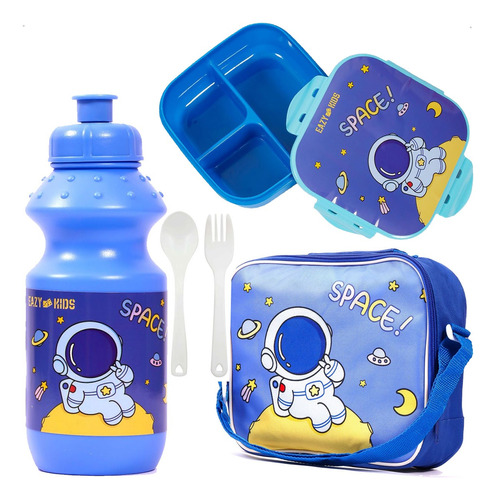 Kit Lancheira Infantil Térmica Marmita Garrafa Bolsa Escolar