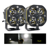 Par Barra Faro Led Cuadrado Blanco Amarillo Luz Fija 12/24v